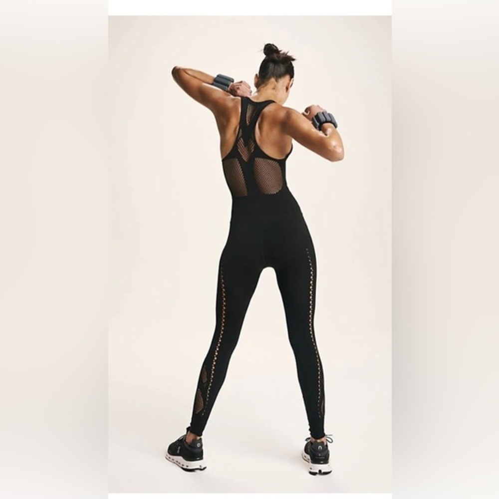 FREE PEOPLE FP Movement brick Running Through‎ My Mind Onesie jumpsuit size M - Picture 5 of 9
